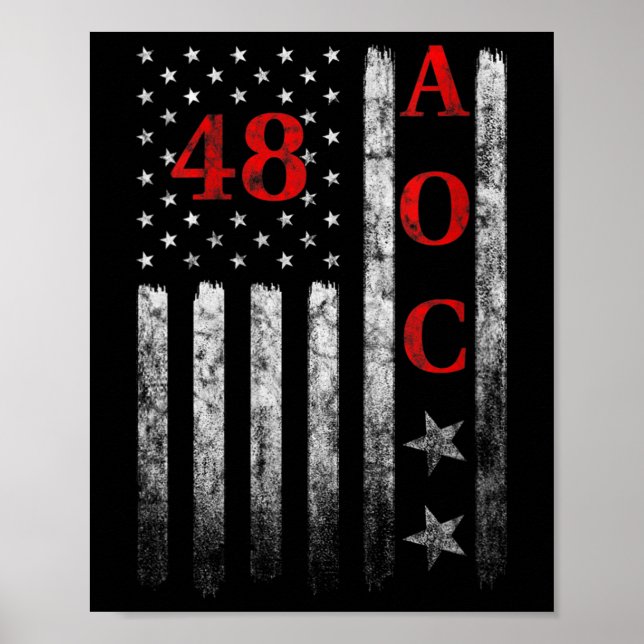 Affiche Drapeau américain des femmes 2028 Aoc Président Fa (Devant)