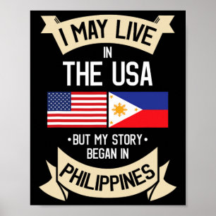 Affiche Drapeau américain des Philippines Cadeaux de racin