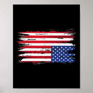 Affiche Drapeau Américain Distress À L'Encontre Du Patriot