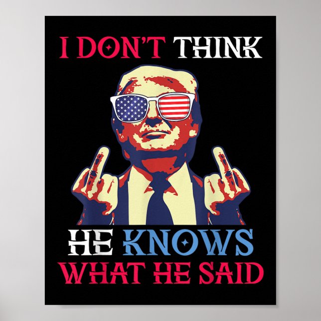 Affiche Drapeau Américain Donald Trump Je Ne Pense Pas Qu' (Devant)