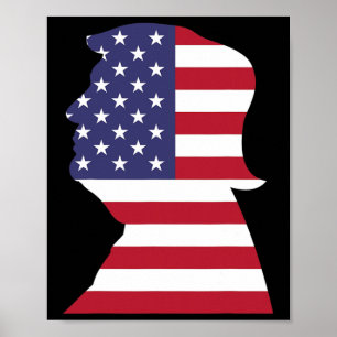 Affiche Drapeau américain Donald Trump Président Républica