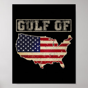 Affiche Drapeau Américain Drôle Du Golfe D'Usa 12