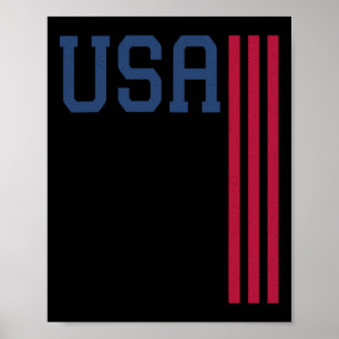 Affiche Drapeau américain du 4 juillet USA 