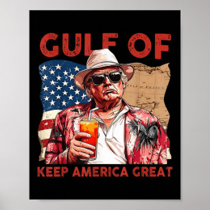 Affiche Drapeau Américain Du Golfe Des États-Unis