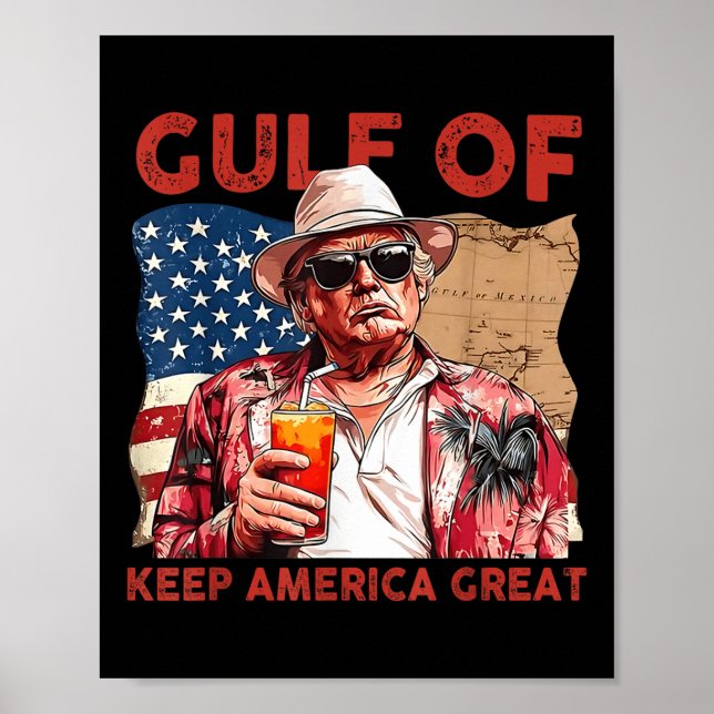 Affiche Drapeau Américain Du Golfe Des États-Unis (Devant)