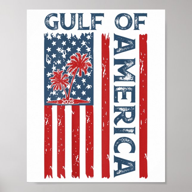 Affiche Drapeau américain du Golfe des États-Unis Est 2025 (Devant)