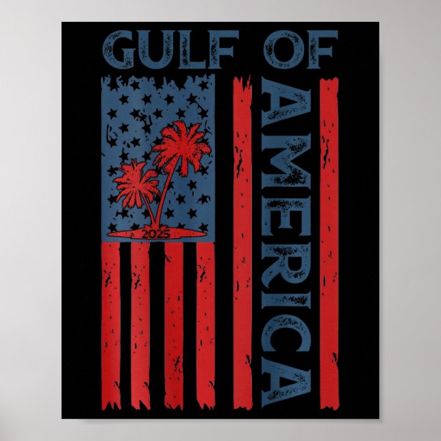 Affiche Drapeau américain du Golfe des États-Unis Est 2025 (Devant)