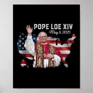 Affiche Drapeau américain du pape Leo Xiv 8 mai 2025