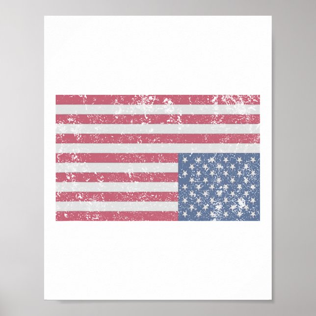 Affiche Drapeau américain en détresse à l'envers États-Uni (Devant)