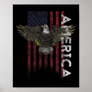 Affiche Drapeau américain en détresse Drapeaux vintage Usa