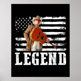 Affiche Drapeau américain en détresse Dwight Yoakam Singer