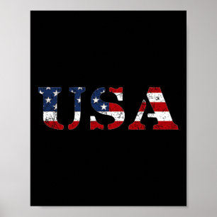 Affiche Drapeau américain en détresse patriotique du 4 jui