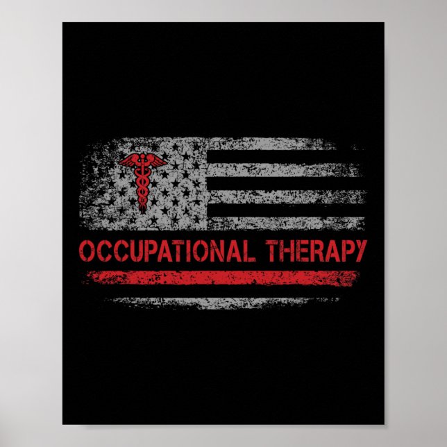 Affiche Drapeau Américain Ergothérapie Étudiant Ot Dos (Devant)