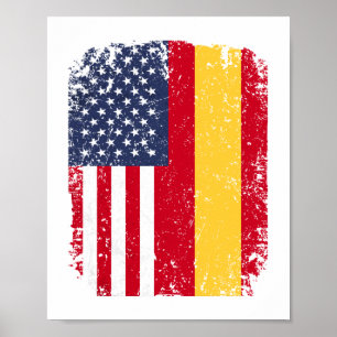 Affiche Drapeau américain espagnol