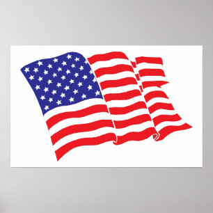 Affiche Drapeau américain/États-Unis