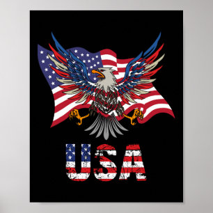 Affiche Drapeau américain États-Unis d'Amérique 4e De