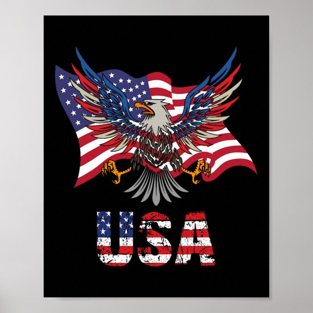 Affiche Drapeau américain États-Unis d'Amérique 4e De (Devant)