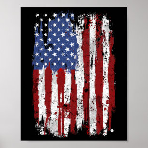 Affiche Drapeau américain États-Unis d'Amérique 4t