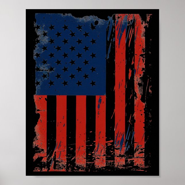 Affiche Drapeau américain États-Unis d'Amérique 4t (Devant)
