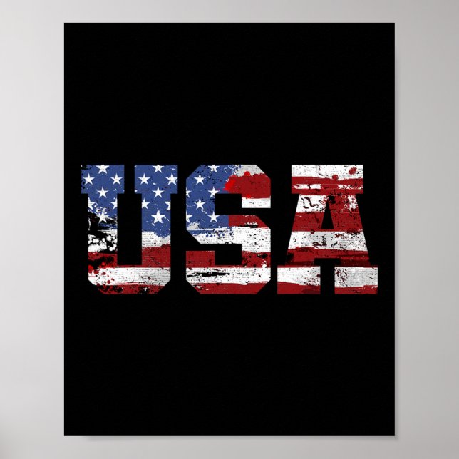 Affiche Drapeau américain États-Unis d'Amérique US 4e (Devant)