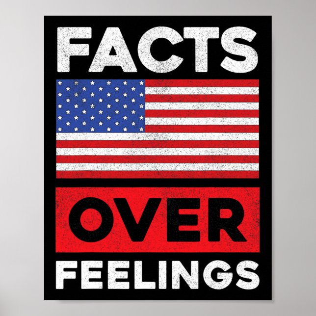 Affiche Drapeau américain États-Unis Les faits l'emportent (Devant)