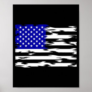 Affiche Drapeau américain étoiles et bandes patriotiques U