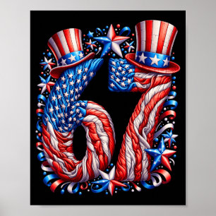 Affiche Drapeau américain festif 67 Meme Usa Enfants