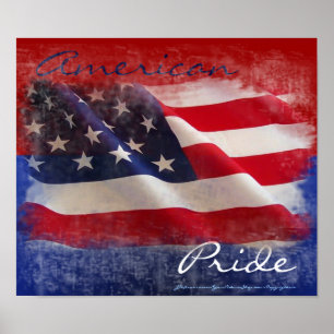 Affiche Drapeau américain fier
