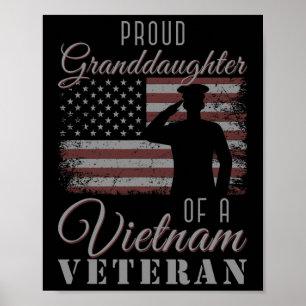 Affiche Drapeau Américain Fier Jeune Fille D'Un Vietnam