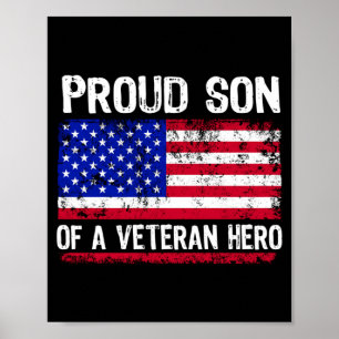 Affiche Drapeau américain Fils patriotique Jour des vétéra