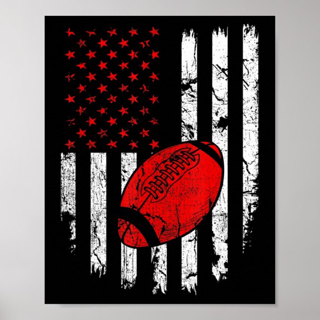 Affiche Drapeau américain Football USA Patriotique Sport L (Devant)
