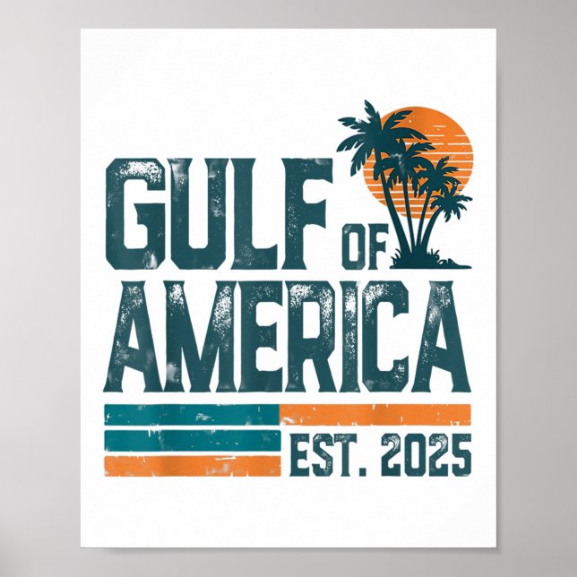 Affiche Drapeau Américain G 2025 Du Golfe Des Etats-Unis E (Devant)