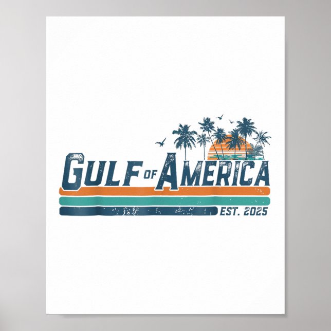 Affiche Drapeau Américain G 2025 Du Golfe Des Etats-Unis E (Devant)
