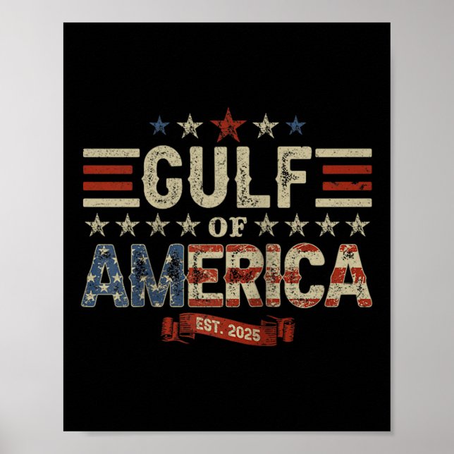 Affiche Drapeau Américain G 2025 Du Golfe Des Etats-Unis E (Devant)
