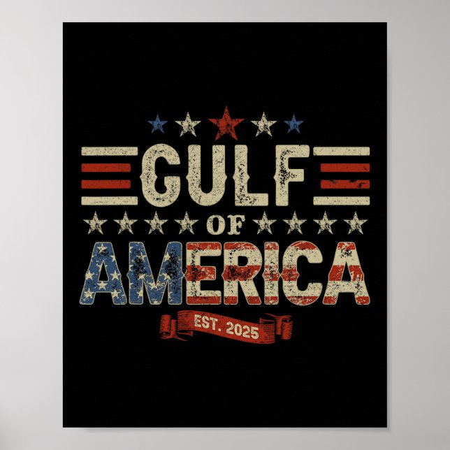 Affiche Drapeau Américain G 2025 Du Golfe Des Etats-Unis E (Devant)