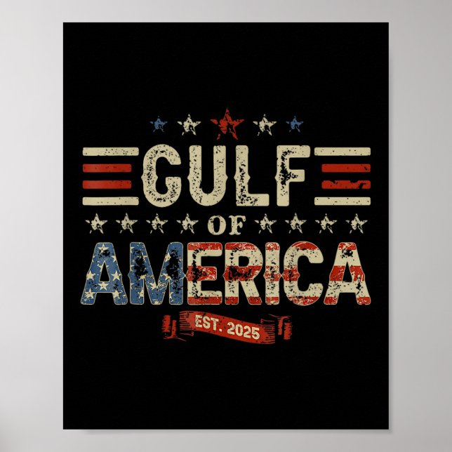Affiche Drapeau Américain G 2025 Du Golfe Des Etats-Unis E (Devant)