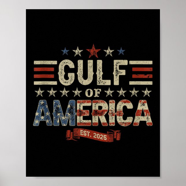 Affiche Drapeau Américain G 2025 Du Golfe Des Etats-Unis E (Devant)