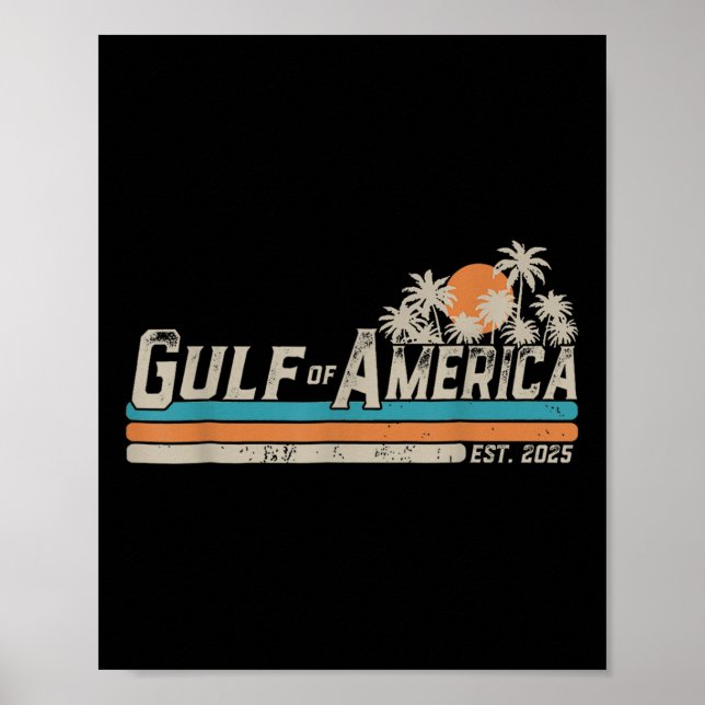 Affiche Drapeau Américain G 2025 Du Golfe Des Etats-Unis E (Devant)