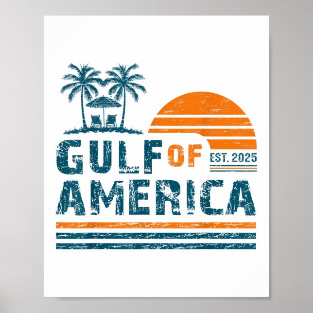 Affiche Drapeau Américain G 2025 Du Golfe Des Etats-Unis E (Devant)