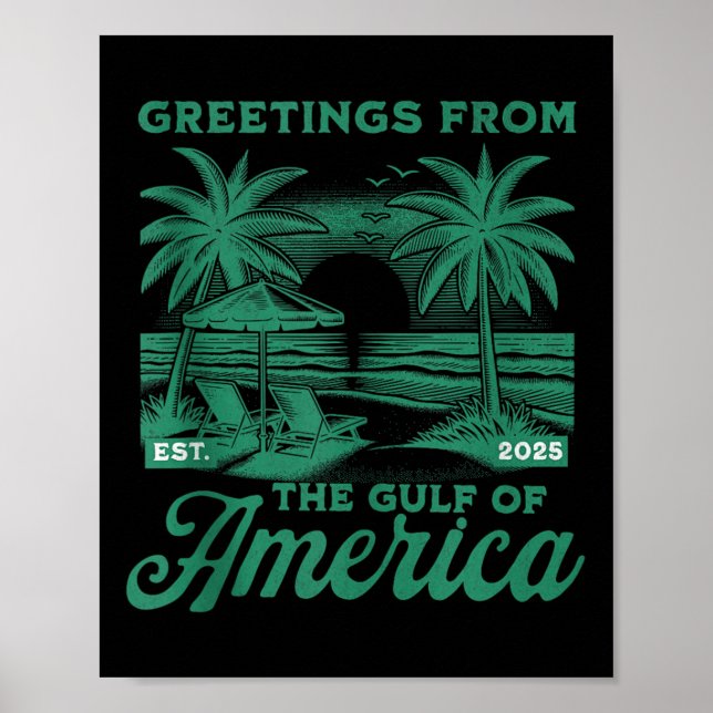 Affiche Drapeau Américain G 2025 Du Golfe Des Etats-Unis E (Devant)