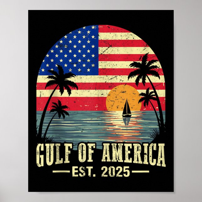 Affiche Drapeau Américain G 2025 Du Golfe Des Etats-Unis E (Devant)