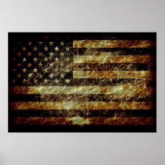 Affiche Drapeau américain Grunge