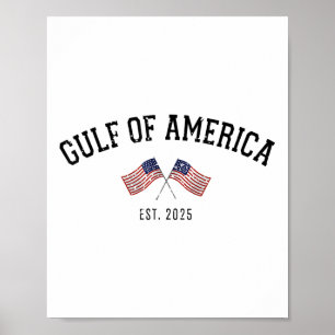 Affiche Drapeau Américain Gul-f Retro Of America Est 2025