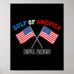 Affiche Drapeau Américain Gul-f Retro Of America Est 2025