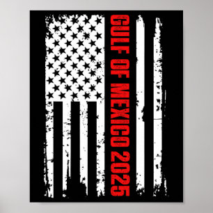 Affiche Drapeau Américain Gulf Of Us America Est 2025 Mex