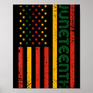 Affiche drapeau américain histoire noire juneteenth 1865