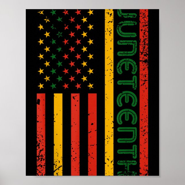 Affiche drapeau américain histoire noire juneteenth 1865 (Devant)