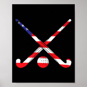 Affiche Drapeau Américain Hockey Patriote Sports américain
