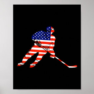 Affiche Drapeau américain Hockey sur glace Usa T-shirt T-s