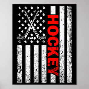 Affiche Drapeau Américain Hockey Usa Patriotique Pour Femm